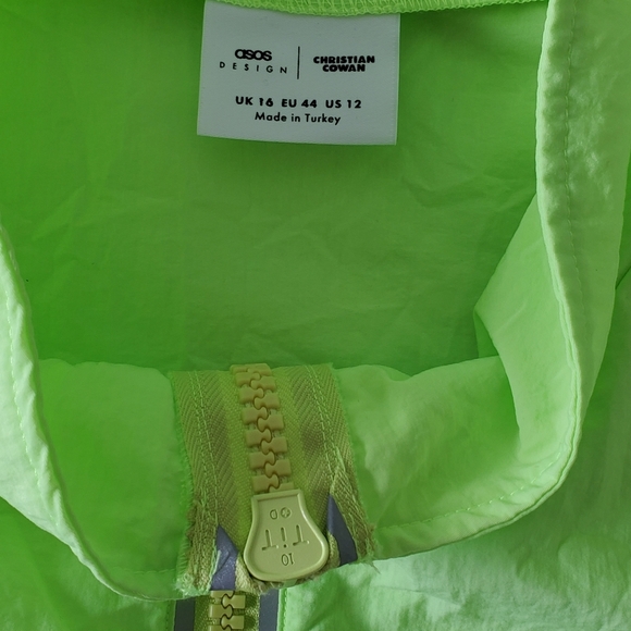 ASOS Design x Christian Cowan Tracksuit Size 12 Nylon Jacket and Joggers Neon - Picture 4 of 16